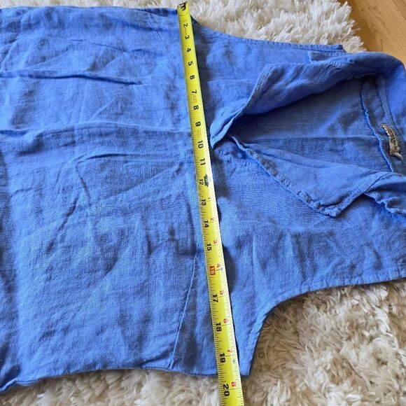 VALENTINA NALDI Dress Large Maxi Linen Blend Pockets Oversized  Blue Size XL - Picture 7 of 7